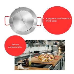 Paellera Profesional de Acero Inoxidable de 32 cm - Antiadherente con 2 Asas Ergonómicas para Todo Tipo de Encimeras - Product Image 3