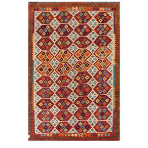 Alfombra Kilim de Maimana, Afganistán, 304 x 200 cm, Alfombras y Conjuntos Tradicionales Afganos - Product Image 1