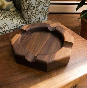 Premium Natural Wooden <b>Ashtray</b> Custom Engraved Wood Cigarette <b>Ashtray</b> Customized Color/Size/Packing American Style Desktop - Product Image 3