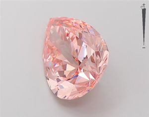 ลูกแพร์เจียระไนทรงสี่เหลี่ยมประดับเพชรสีชมพู3.00 CT VS VVS ปลูกด้วยใบประกาศนียบัตรของ IGI - Product Image 2