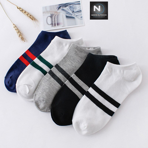 Calcetines náuticos de algodón a rayas para hombre, medias transpirables informales para todas las estaciones, para primavera y otoño, 5 pares - Product Image 2