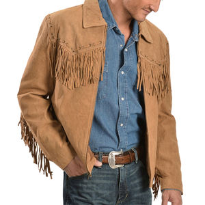 Veste classique à franges en cowboy Vêtements d'extérieur en cuir de style rodéo - Product Image 1
