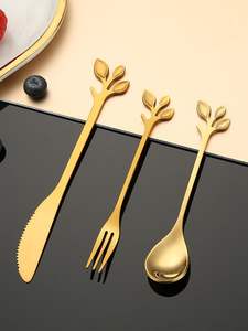 Premium quality stainless steel metal cutlery set for elegant home dining kitchen <b>parties</b> and stylish dinner <b>table</b> <b>decor</b> - Product Image 3