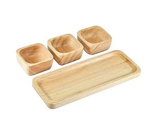 Tazón de Madera Natural de Forma Cuadrada a un Precio Razonable para Cocina y Mesa, Tazón de Madera de Buena Calidad, Producto Hecho a Mano - Product Image 1