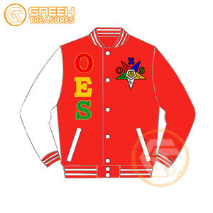 Customized Order Eastern <b>Star</b> Cotton Fleece Embroidered Varsity <b>Jacket</b> OES Breathable Quick Dry Zipper Closure Women <b>Jackets</b> - Product Image 1