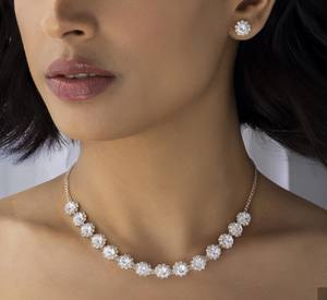 PRAO Anti-Tarnish Solitaire Necklace <b>Set</b> With Earrings - Product Image 1