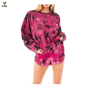 OEM Custom <b>Top</b> Quality <b>Hot</b> Fashion Women Crew Sweatshirt Long Sleeve Tie-dye Dyeing Casual Trend High-end Simple Popular Hoodies - Product Image 5