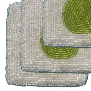 Dessous de verre perlé au design poire de couleur personnalisée pour la maison hôtels fêtes de jardin décor de table de forme carrée en verre au prix - Product Image 4