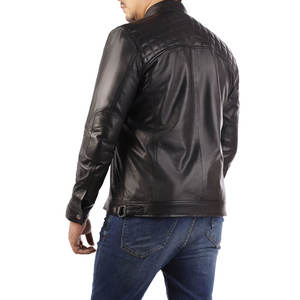 Vente à chaud Vestes en cuir pour hommes Style décontracté Respirant Slim Fit Plain Blank Street Wear Veste en cuir véritable - Product Image 4