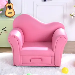 attractive lovely PVC material chair with drawer preschool furniture kids' sofa for living room bedroom preschool