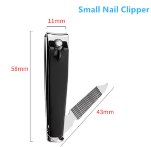 Anaif กรรไกรตัดเล็บเหล็กคาร์บอนขนาดเล็กพร้อมใบมีดโค้งกรรไกรตัดเล็บนิ้วและตะไบเล็บสีดำ - Product Image 6