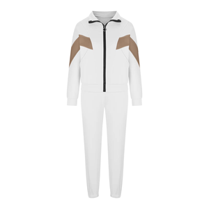 Sudadera con capucha y cremallera completa de color en contraste para mujer con logotipo personalizado, ropa informal, conjunto de pantalones de dos piezas, pantalones de chándal para correr, chándales para mujer - Product Image 4