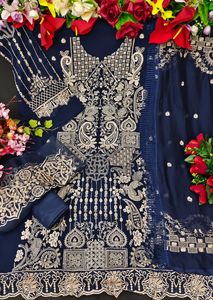 Georgette-traje de estilo musulmán pesado para mujer, traje de estilo indio y paquistaní con trabajo bordado, Salwar, Kameez, y Kurtis Lehe - Product Image 3