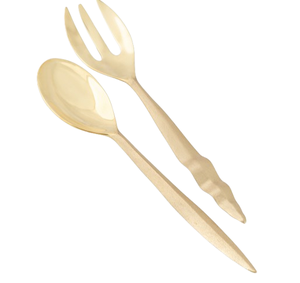 Serviette à salade en métal doré de qualité supérieure avec poignée en métal Ensemble de couverts nouveau design du fabricant indien Exportateur - Product Image 4