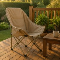 Chaise lune en acier inoxydable avec tissu Oxford, pliable, pour camping, installation rapide, robuste, pour hôtels, restaurants, terrasses et extérieur