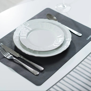 Custom Logo Leather Placemat for Restaurant Dining Table <b>Waterproof</b> Non Slip Heat Resistant Smell Proof Heavy Duty Comfortable - Product Image 1
