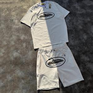 Personalizado de dos piezas Sweatsuit Track Short Set Verano desgastante bordado Chándal Sudadera con capucha y pantalones cortos conjuntos para los hombres - Product Image 5