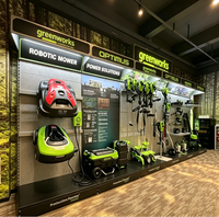 Étagère murale de présentation d'outils en métal robuste sur mesure pour magasin, supermarché et commerce de détail