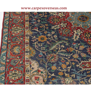 Alfombra tejida a mano de algodón turco auténtico, pila de felpa de alta calidad azul roja para decoración del hogar, uso al aire libre, antideslizante, para mascotas - Product Image 5