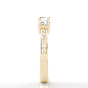 นำเสนอคุณน้ำหนัก0.90กะรัตปูการตั้งค่าเบาะที่ดีตัดสามหินห้องปฏิบัติการปลูกเพชรสำหรับเจ้าสาวดูแหวนแต่งงาน - Product Image 2