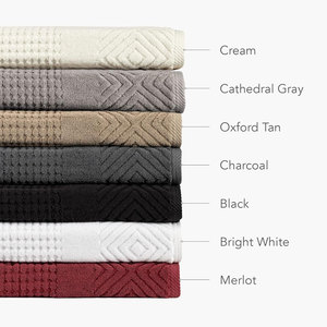 Hotel & Spa Quality Organic Cotton <b>Towel</b> Set Diamond Jacquard Weave Super Soft Absorbent and Durable Bath <b>Towels</b> Bright White - Product Image 5