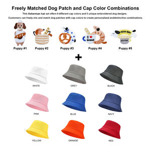 Sombrero de Pescador de Algodón Casual con Parche Bordado de Personaje Canino para Pesca y Ciclismo, Uso Diario, en Stock - Product Image 2