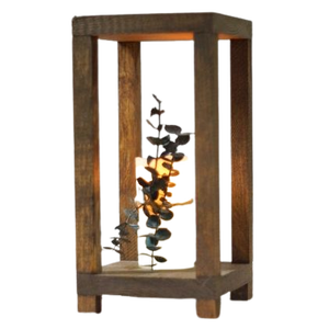 Lanterne coupe-vent en rotin Chandelier en bambou avec poignée Lanterne en bois décorative extérieure et domestique - Product Image 1