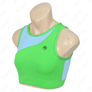Soutiens-gorge de sport sans couture XL personnalisés en Spandex/Nylon, Leggings de yoga unis élégants à taille mi-haute, extensibles dans les quatre sens, écologiques - Product Image 2