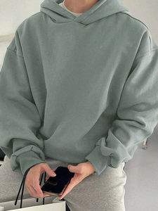 Sweat à capuche épais et lourd pour homme, brodé, à épaules tombantes, 500 GSM, avec logo personnalisé, coupe oversize - Product Image 6