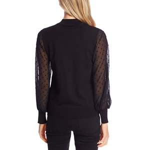 Maglione da Donna Cece Stile Coreano con Collo Alto e Design a Contrasto, Nero, Taglia M - per Autunno e Inverno - Product Image 2