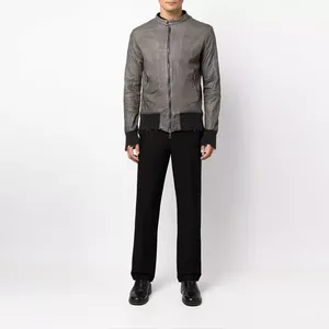 OEM Men's Leather <b>Jacket</b> Custom Oversized Designer Streetwear <b>Zip</b> <b>up</b> <b>Jacket</b> for Men - Product Image 3