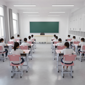 Durable Modern School <strong>Table</strong> Chair Set Metal Frame Wooden Top <strong>Adjustable</strong> <strong>Height</strong> Foldable for Classroom Use Primary Secondary - Product Image 3