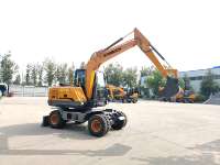 Excavatrice sur roues à vendre, 7 tonnes, entièrement hydraulique, moteur Yuchai, MOQ 1 unité, support OEM, meilleur prix