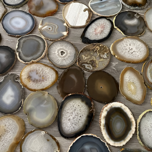 Top Selling Agate Stone <b>Coasters</b> Multicolor Luxury Crystal Decor <b>Silver</b> Edge Home Decor Love Gift Guaranteed Natural Crafts - Product Image 6