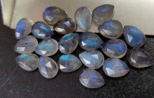 Natural Labradorite Pear <b>Rose</b> Cut Faceted <b>Top</b> Quality 9x13mm <b>Top</b> Quality - Labradorite Pear <b>Rose</b> Cut Faceted - Product Image 2