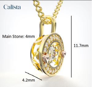 Luxury 10K <b>Yellow</b> Gold CZ Stone Pendant Necklace Trendy Fashion Design for Women Made in Vietnam by Manufacturer-DS01004 - Product Image 6