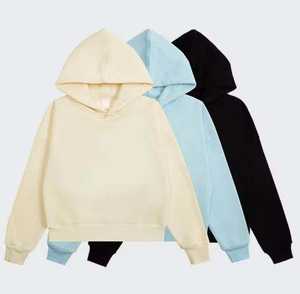 Sweat à capuche à fermeture éclair personnalisé pour femmes avec col roulé Design doublé Couleur unie Logo avant Tricot de coton multi-saisons - Product Image 2