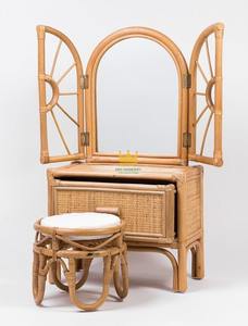 Armoire en rotin avec miroir Tiroirs en rotin de bambou naturel Salon de l'usine du Vietnam - Product Image 2