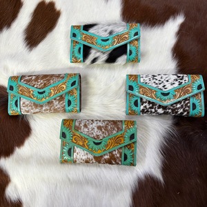 Cartera de piel de vaca tallada a mano de calidad de exportación para mujer, cartera multiusos para tarjetas de dinero a los mejores precios - Product Image 2