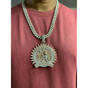 Collar con Colgante de Diamantes Unisex de Plata 925, Estilo Hip Hop, con Diseño de Estrella Boomerang, Chapado en Oro Rosa, Cadena de Caja, Joyería de Moda - Product Image 2