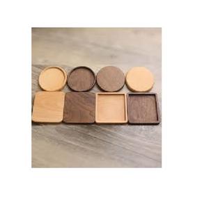 Posavasos de madera personalizados, posavasos redondos personalizados de la mejor calidad, hechos en la India - Product Image 2