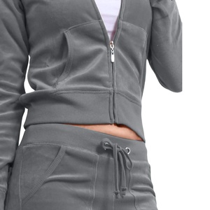 Survêtement en velours brodé unisexe personnalisé avec logo survêtement brodé personnalisé survêtement survêtement en velours pour hommes - Product Image 2