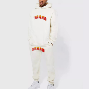 Ensemble survêtement pour homme surdimensionné en coton 100% avec logo personnalisé, décontracté, uni, lourd, avec capuche et pantalon de survêtement - Product Image 4