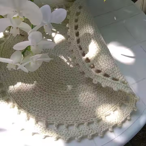 Manteles individuales de yute de diseño personalizado, mantel bordado reutilizable para mesa de comedor, recién llegado Natural disponible en alta calidad - Product Image 1