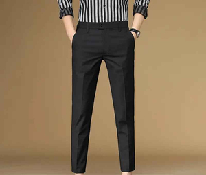 กางเกงทำงานขายาวสำหรับผู้ชายกางเกงผ้าคอตตอนขนาดใหญ่ขาบาน - Product Image 6