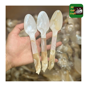 Mini cuillère à condiments artisanale faite à la main cuillère en nacre pour sel, sucre ou coffrets cadeaux élégants - Product Image 6