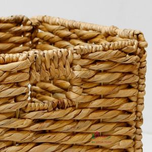 Artex Dong thap ตะกร้าเก็บของทรงสี่เหลี่ยมสูงทำจากหวายผักตบชวาของโรงงานสำหรับครัวเรือนของใช้ในสำนักงาน - Product Image 5