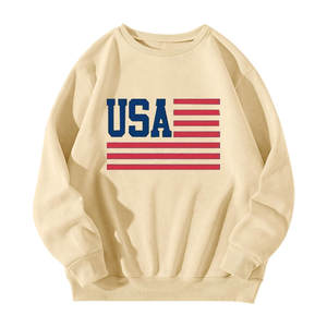 Sudadera con hombros descubiertos y gráfico de gran tamaño para mujer, Sudadera con capucha patriótica suave de algodón, ropa cómoda y elegante - Product Image 4