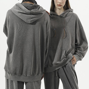 <b>Top</b> Selling Unisex Customize <b>Distress</b> Embroidered 100% Cotton French Terry Acid Washed Boxy Style Oversized Hooded Winter - Product Image 6