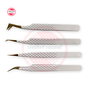 Pince à épiler pour extension de cils en acier inoxydable pince à épiler Logo personnalisé ensemble d'outils de réglage de cils - Product Image 1